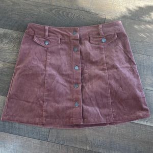 Coral/rusty Corduroy Mini Skirt